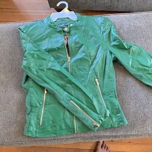 Green leather jacket
